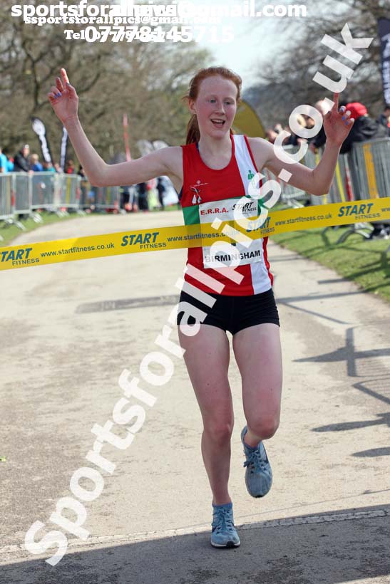Womens under-17s 5k road race, 2018 ERRA Under-17s and Under-15s 5k Champs, Sutton Coldfield. Photo: David T. Hewitson/Sports for All Pics
